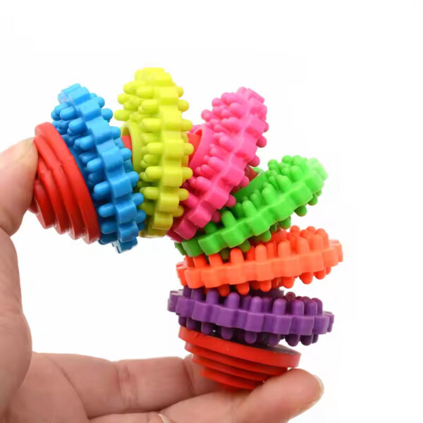 Colorful Rubber Dog Chew Toy – Dental Teething Gear - Image 3