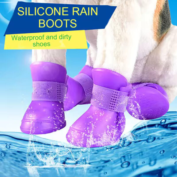 Waterproof Dog Rain Boots – Anti-Slip Rubber Shoes - Image 3