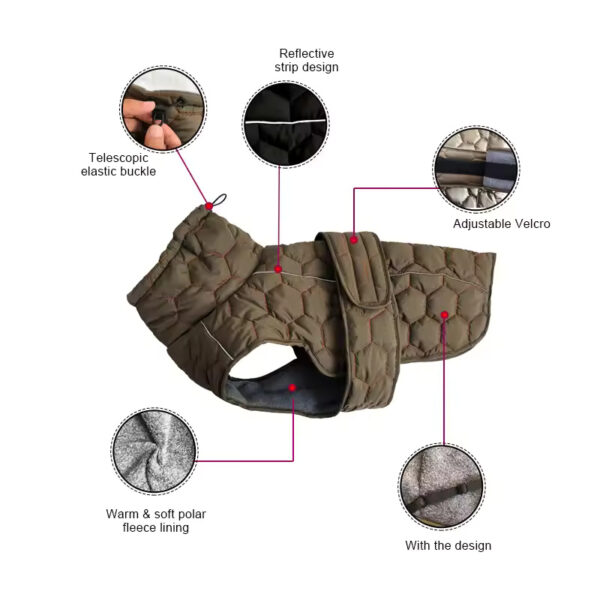 Winter Dog Coat – Windproof Reflective Vest with Harness - Image 4