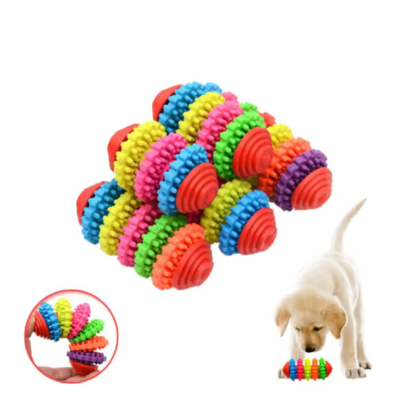 Colorful Rubber Dog Chew Toy – Dental Teething Gear - Image 6